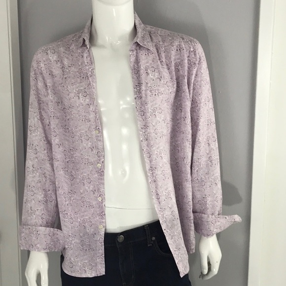 Men’s Paisley Saks Fifth Ave Linen Shirt. Make an offer! - Picture 3 of 4